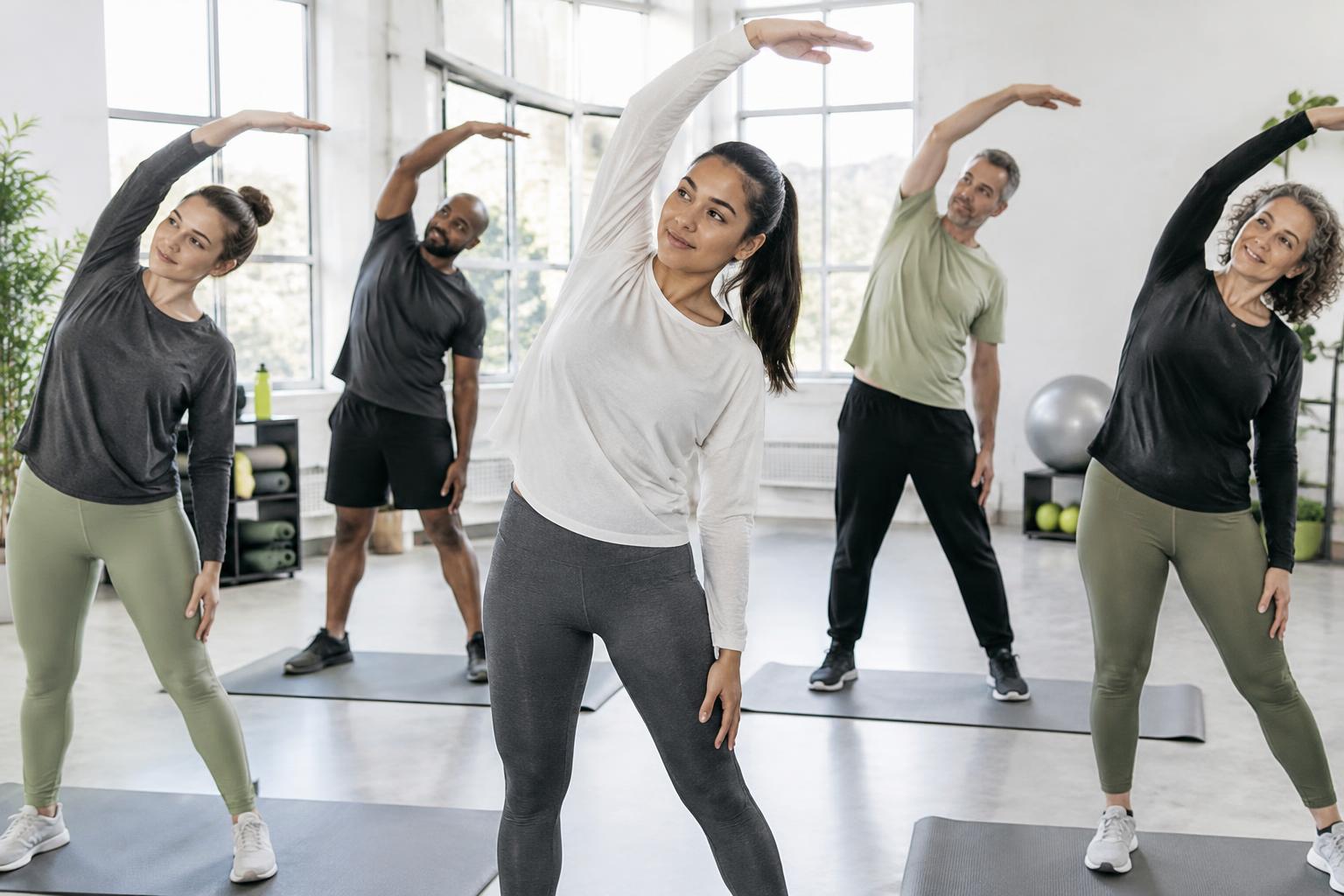 Gimnasio y personas ilustrativos, imagen generada